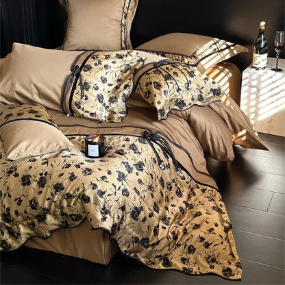 Decorbites™ Baumwoll-Patchwork-Bettwäsche-Set King Queen Ru Volle Größe Laken Daunenbezug Kissenbezug Bettwäsche