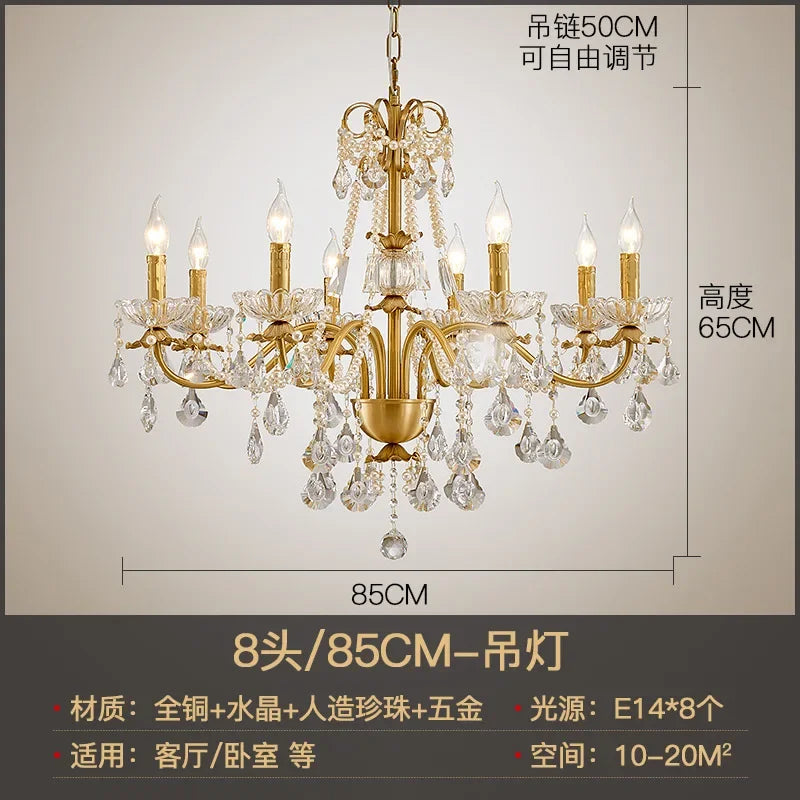Gold Brass Retro Chandelier
