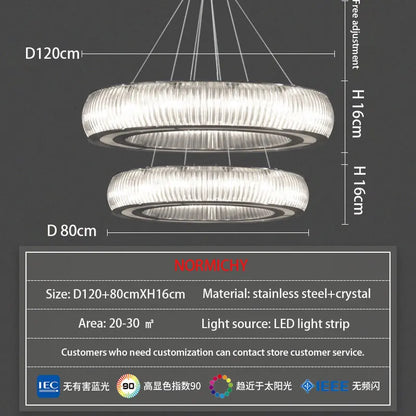 DecorBites™ Crystal LED Ceiling Pendant Chandelier for Modern Luxury Living Room Décor