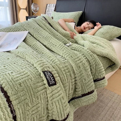 DecorBites™ Fluffy Fleece Blanket for Bed Sofa Cover Glade Cozy Warmth Blanket