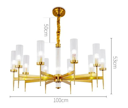 Decorbites™ Vergoldete nordische LED-Kronleuchter für das Wohnzimmer | Luxuriöse hängende Pendelleuchte