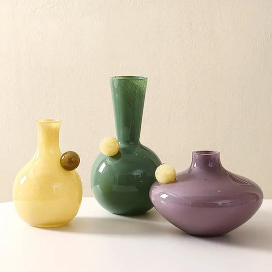 DecorBites™ Geometric Glass Sphere Vase for Home Decor and Flower Arrangements