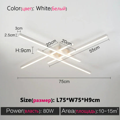 Decorbites™ Schwarze LED-Deckenleuchte Chandelier: Nordisch-minimalistisches Quadrat für Wohnzimmer- und Schlafzimmerbeleuchtung