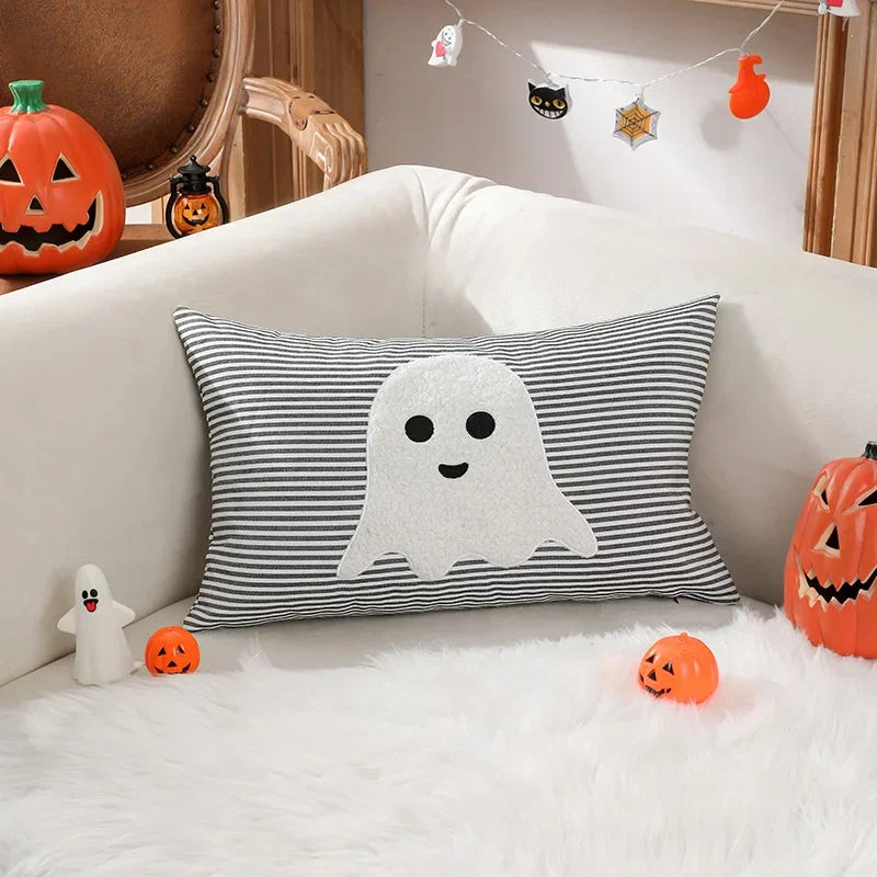 Decorbites™ Halloween-Geister-Stickkissen für gemütliche Wohnzimmer-Sofarast