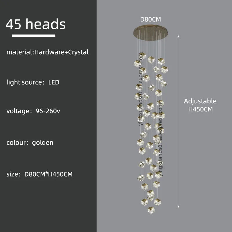 Decorbites™ Kristall Moderne Kronleuchter für Wohnzimmer Luxus-Loft LED-Beleuchtung Treppenhaus-Kronleuchter