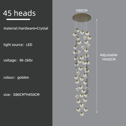 Decorbites™ Kristall Moderne Kronleuchter für Wohnzimmer Luxus-Loft LED-Beleuchtung Treppenhaus-Kronleuchter