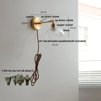 Decorbites™ LED-Wandleleuchte aus klarem Glas, drehbar nach oben und unten, ideal für Esszimmer, Badezimmer