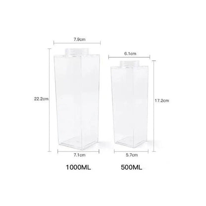 Decorbites™ Klare Milchpackung Wasserflasche & Trinkbecher, tragbare Plastik-Saft-Tee-Aufbewahrung