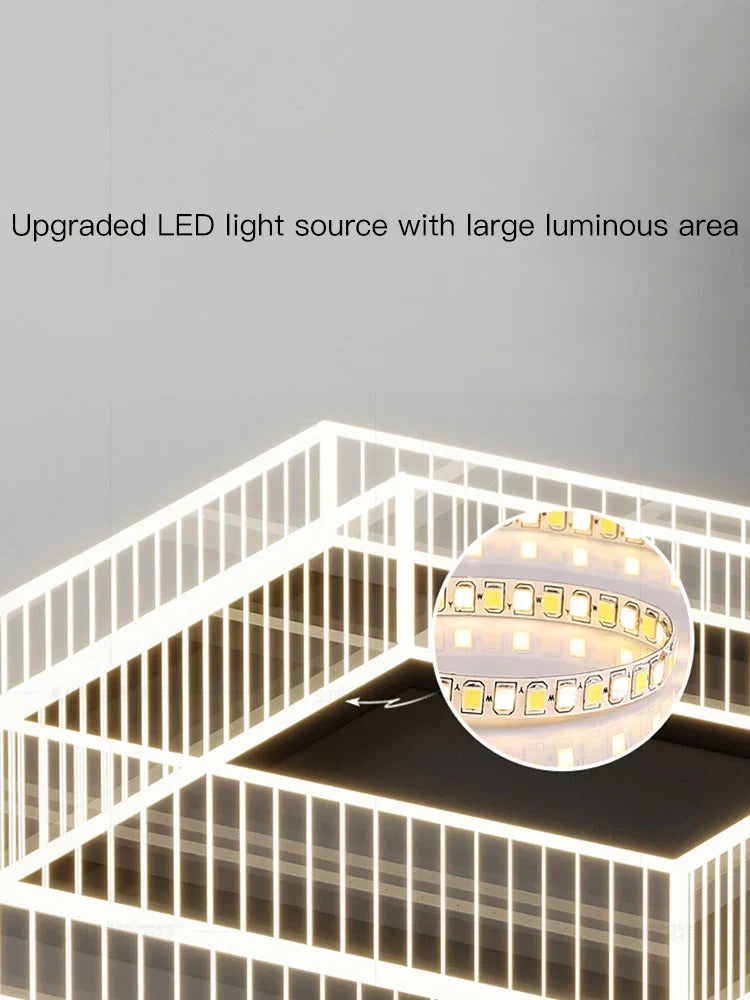 Decorbites™ LED Schwarz Kronleuchter Acryl Deckenlampe: Moderne Luxusbeleuchtung für Zuhause & Büro