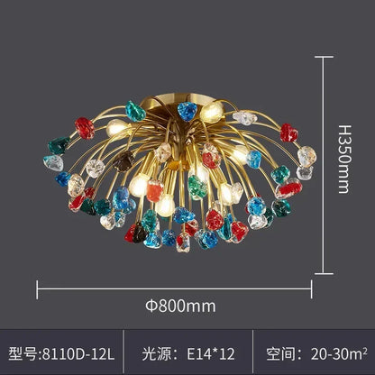 DecorBites™ Colorful Crystal Chandelier LED Dining Room Lighting