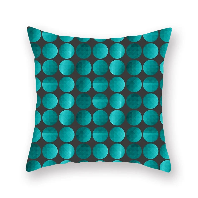 DecorBites™ Geometric Leaf Flower Pillowcase Teal Blue Sofa Car Home Decor Throw Cover