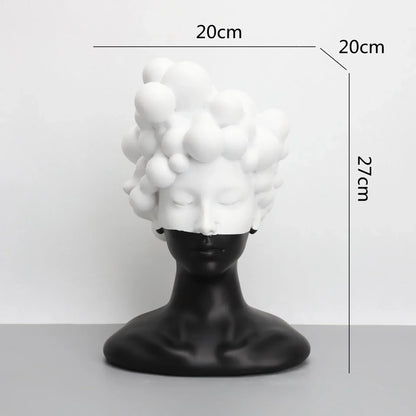 DecorBites™ Abstract Woman Figurine Resin Sculpture Home Decor Human Head Statue