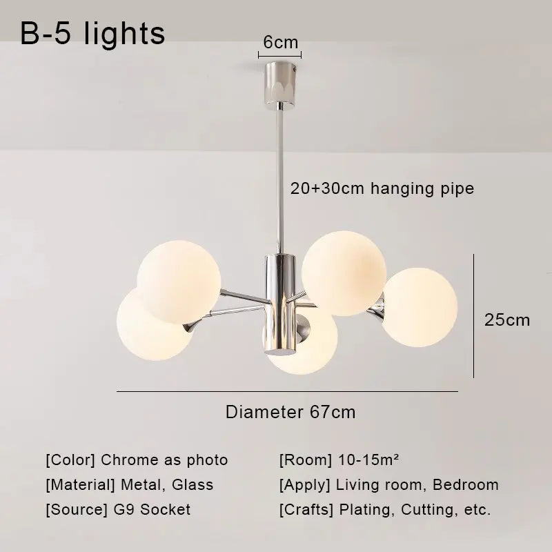 Decorbites™ Glas-Kugeln-LED-Deckenleuchter für modernes Wohnzimmer und Schlafzimmer