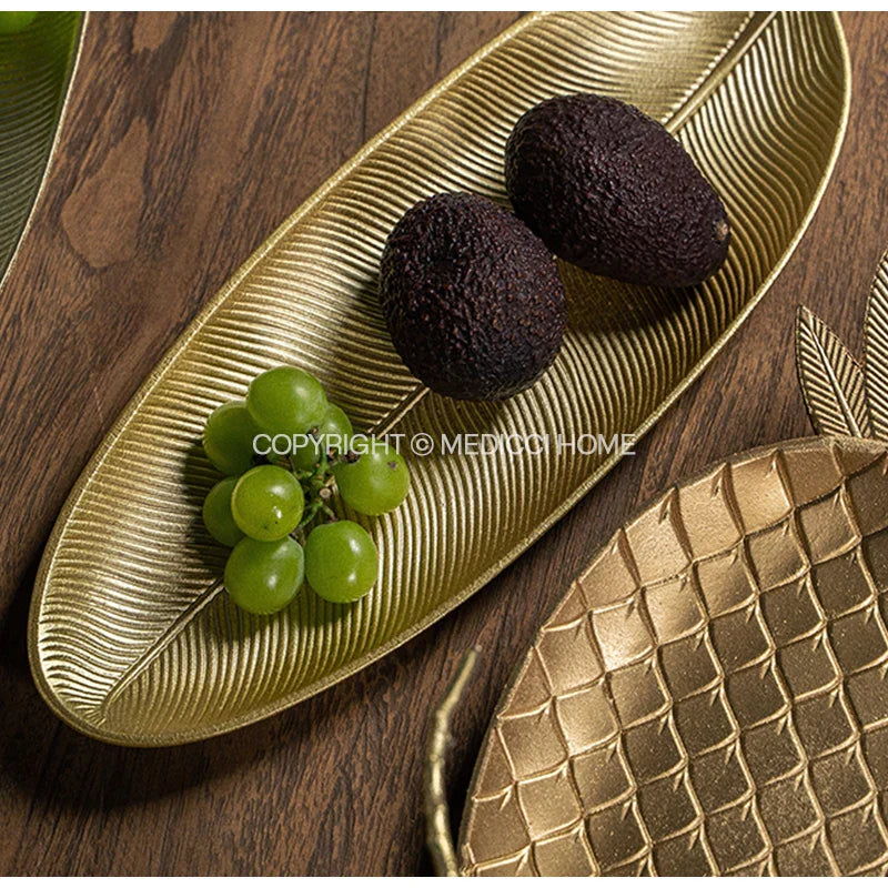 Gold Leaf Wooden Tray