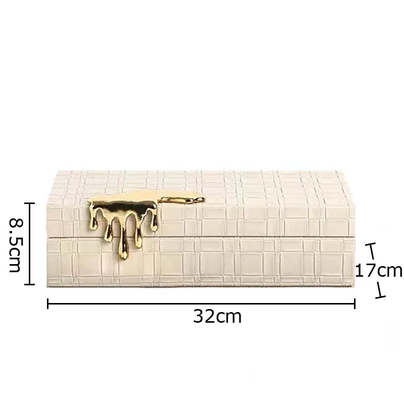 Decorbites™ Vergoldete Geflochtene Leder-Schmuckdose: Exquisites Aufbewahrungsgefäß für Kommode und Schreibtisch