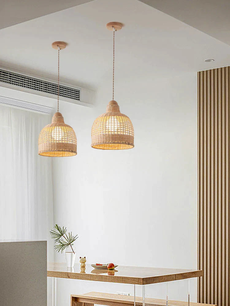 Decorbites™ Bambus-Pendantlampen im handgefertigten natürlichen Wabi-Sabi-Stil für Zuhause, Esszimmer, Bartheke