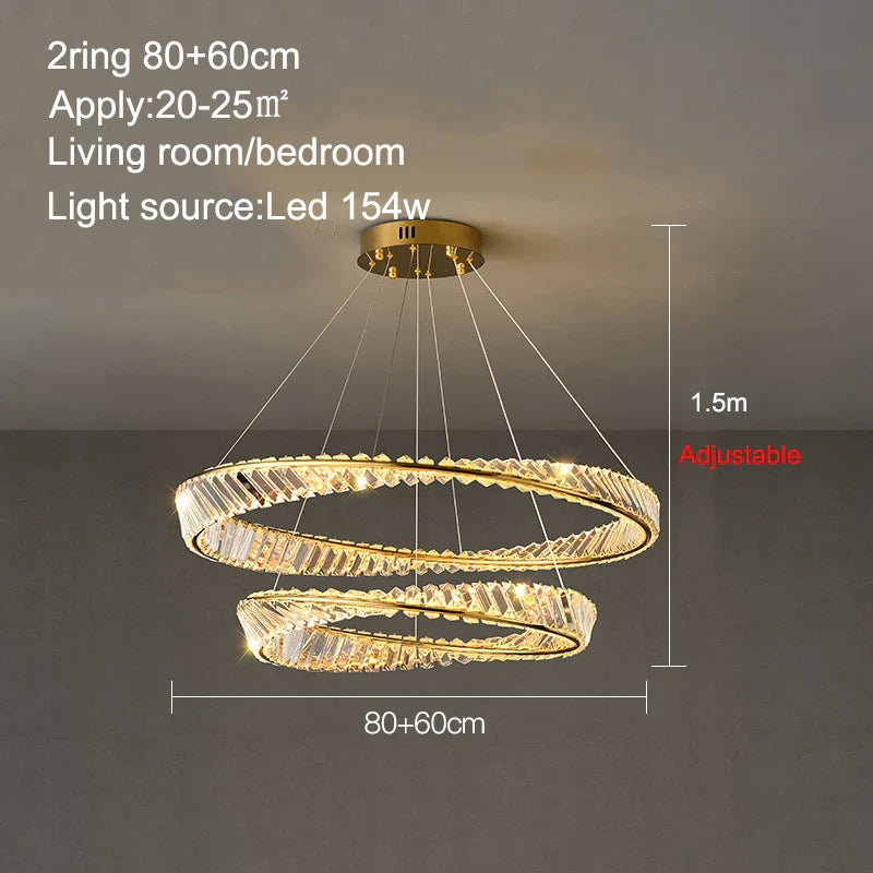Decorbites™ Kristallring-Deckenleuchte – Moderner Luxus-LED-Kronleuchter für Schlafzimmer und Wohnzimmer