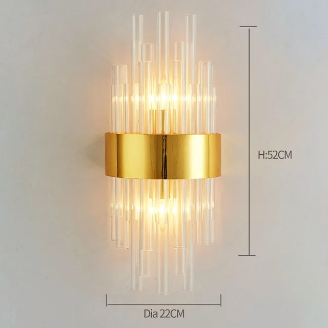 Decorbites™ Kristall-Wandleuchte: Elegante goldene LED-Wandleuchte für Schlafzimmer, Wohnzimmer & Badezimmer