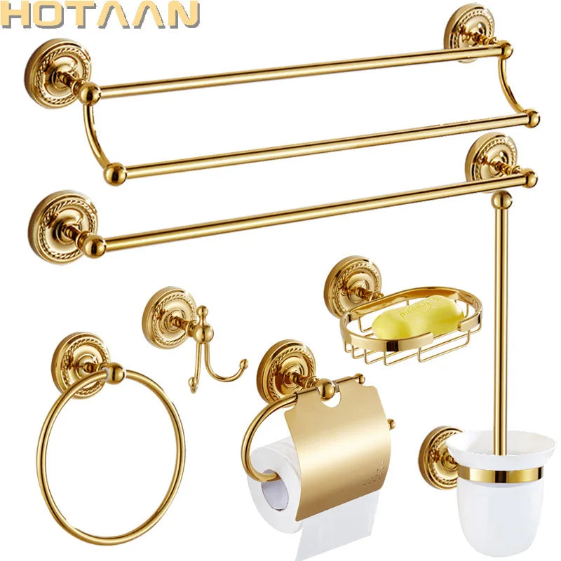 Gold Brass Accessory Set