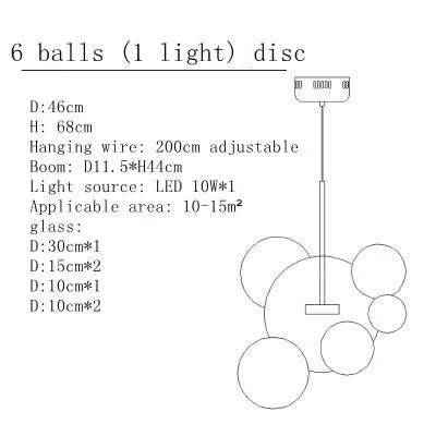 DecorBites™ Glass Bubble Chandelier: Modern Art Deco Customized Indoor Decor Light