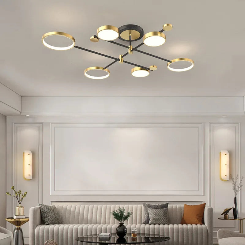 Decorbites™ Elegante Mehrkopf-Gold-LED-Deckenleuchte für Wohnzimmer & Schlafzimmer