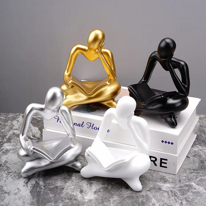 DecorBites™ Abstract Thinker Resin Figurine for Home Office Decor