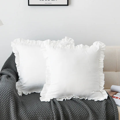 Decorbites™ Französisches Rüschengarnitur Kissenbezug Weich Bequem Einfarbig Sofaüberzug