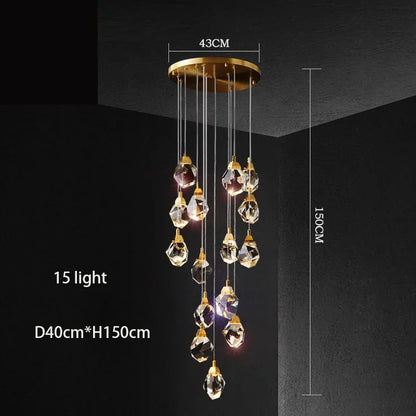 DecorBites™ Elegant Crystal Chandelier for Living Room & Staircase Lighting