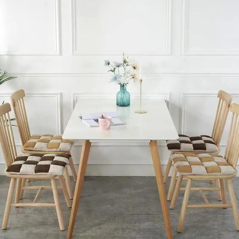 Decorbites™ Samtstoff-Kissen: Karo-Gestricktes Verdicktes Bürostuhl-, Esszimmerstuhl-, Sofa- oder Bodensitzkissen
