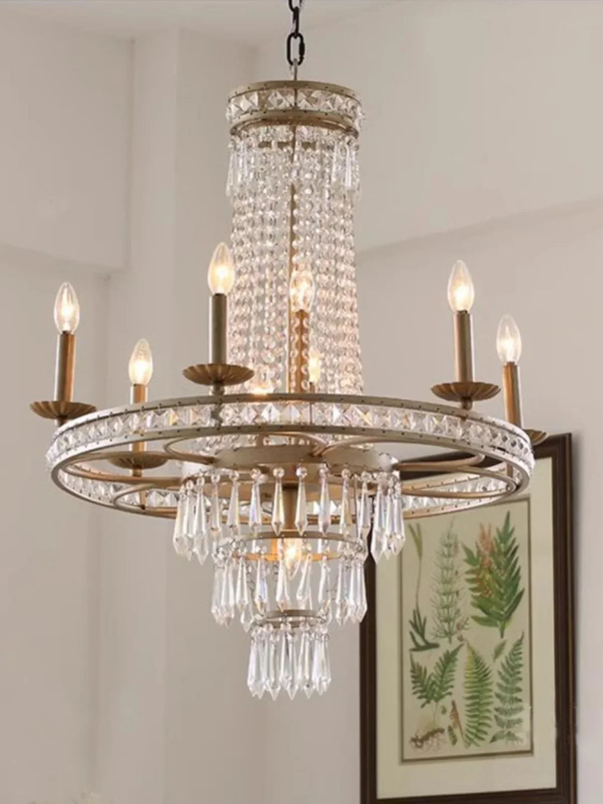Decorbites™ Amerikanische Landhaus-Lüster Französisches Luxus-Eisen-Kristall-Lampe
