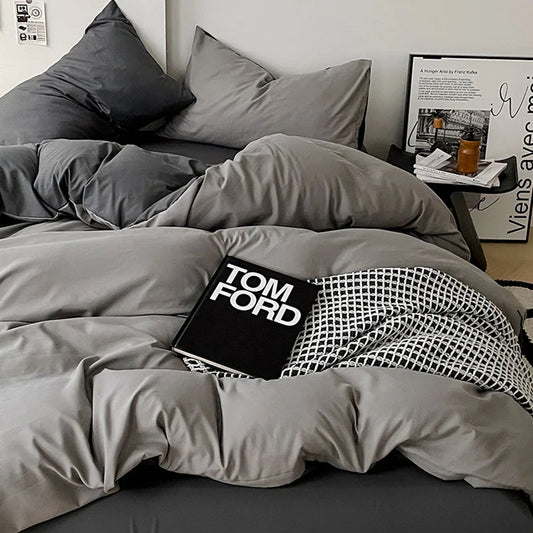 Decorbites™ Baumwoll-Bettwäsche-Sets Steppdeckebezug-Set mit Eckbändern