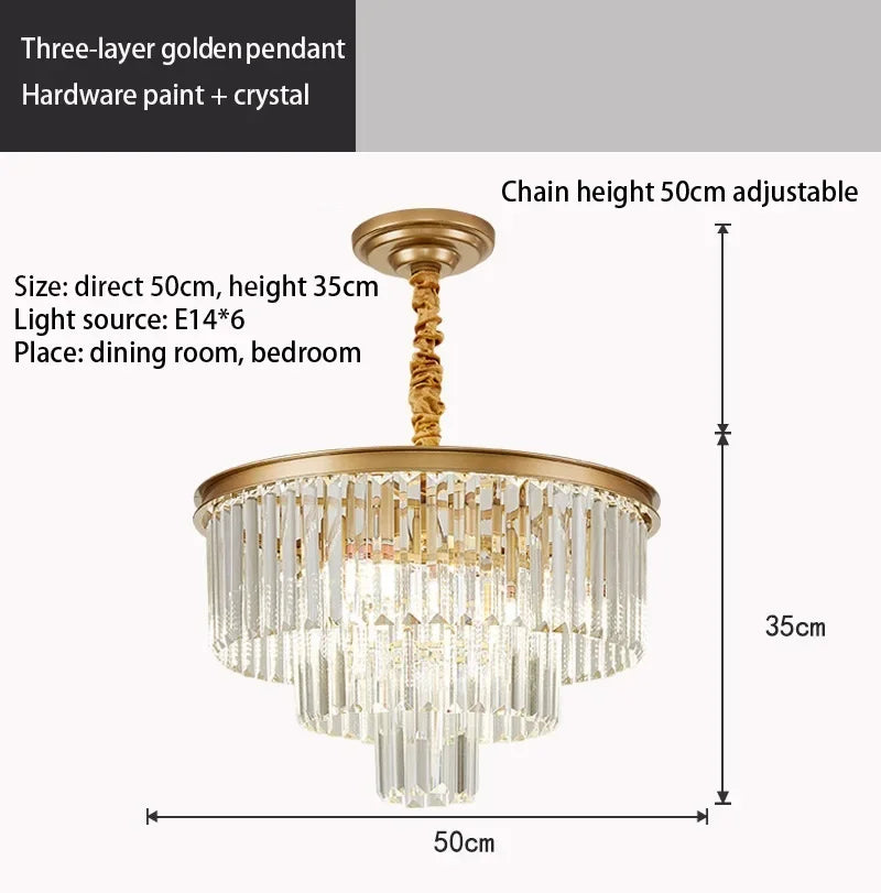 Decorbites™ Kristall-Gold-Lüster: Moderne Wohnzimmer-Schlafzimmer-Dekor-Beleuchtung