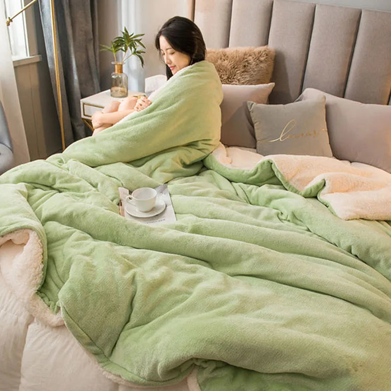 Decorbites™ Gemütliche Flanell-Bettwäsche für Doppelbett - Herbst Winter Wärme Decke Quilt