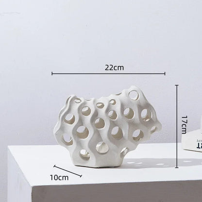 DecorBites™ Coral Geometric Resin Sculpture Sea Creature Decor Figurine