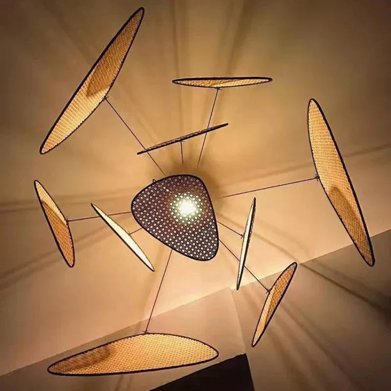 Decorbites™ Handgefertigte Rattan-Kunst-Pendant-Leuchter für modernes Wohnzimmer, Esszimmer, Schlafzimmer.