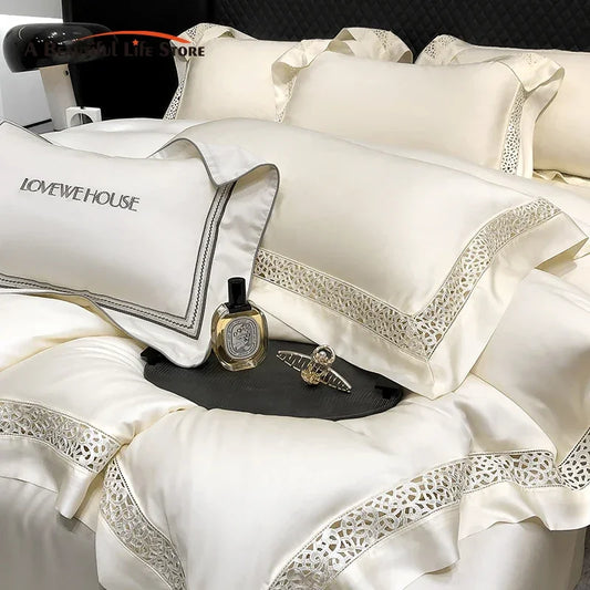 Decorbites™ Eukalyptus-Lyocell 1000TC Luxus-Bettwäsche-Set mit breitem Rand, weich, seidenartig und atmungsaktiv