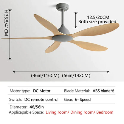 Decorbites™ 56-Zoll Deckenventilator: Modern, Fernbedienung, Kommerziell, Büro, Industrie, Lampenloser Elektroventilator