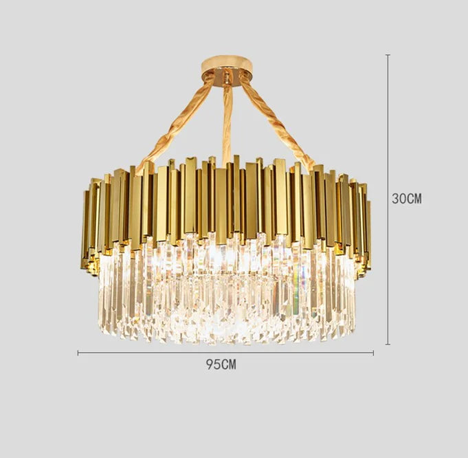 Decorbites™ Crystal-LED-Pendantleuchten: Luxuriöse Goldvergoldete Metall-Hängeleuchte für Wohnzimmer, Esszimmer, Schlafzimmer