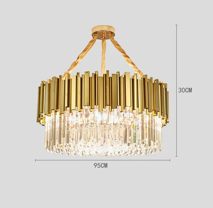 Decorbites™ Crystal-LED-Pendantleuchten: Luxuriöse Goldvergoldete Metall-Hängeleuchte für Wohnzimmer, Esszimmer, Schlafzimmer