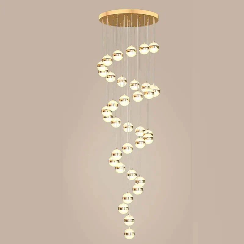 Gold Acrylic Staircase Chandelier