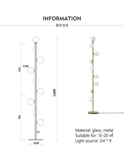 Decorbites™ Glasballen-Stehlampe-Set: Nordisch postmodern minimalistischer Zauberbohnen-Stil