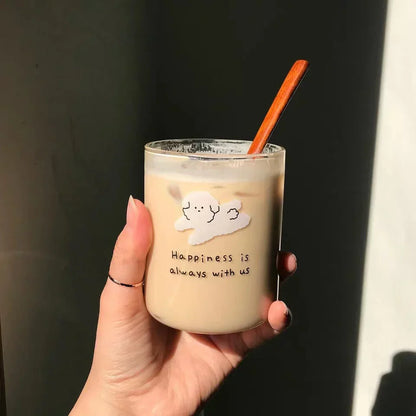 Decorbites™ Süßer Hund Glasbecher: Hitzebeständiges Cartoon-Kaffee-Milch-Saft-Trinkglas