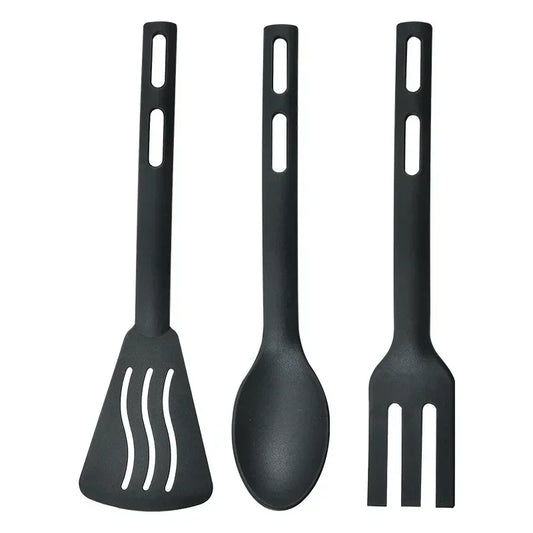 Decorbites™ Küchenutensilien-Set Silikon-Spatel, geschlitzte Löffel, Besteck, tragbar für Camping