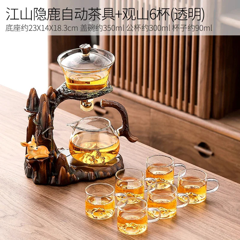 Decorbites™ Faules Kung-Fu-Teeset mit magnetischer wassertrennender Schüssel & Teekanne