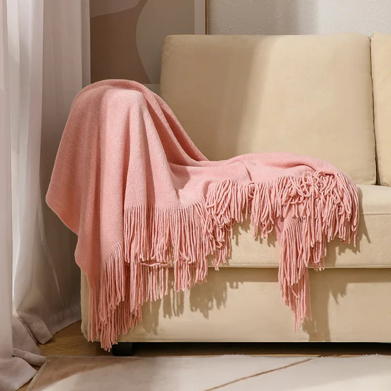 Decorbites™ Gestrickte Nordische Sofadecke - Weiche Wollmischung Bettrandtuch für Hotel-Schlafzimmer-Dekoration
