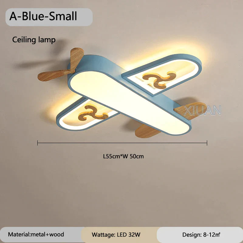 Decorbites™ Kinder-Flugzeug-Anhängerleuchten Holz Metall Wandlampen Kinderzimmer Schule LED