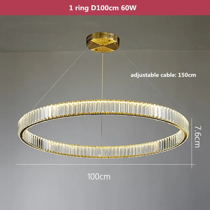 Decorbites™ Kristall-LED-Kronleuchter: Moderne Stahl-Hängeleuchte für luxuriöse Eingangshalle-Dekoration