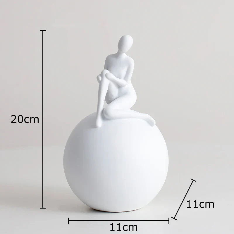 Decorbites™ Geometrische Basis-Charakter-Statue-Dekoration – Harz-Skulptur für ästhetische Raumornamente