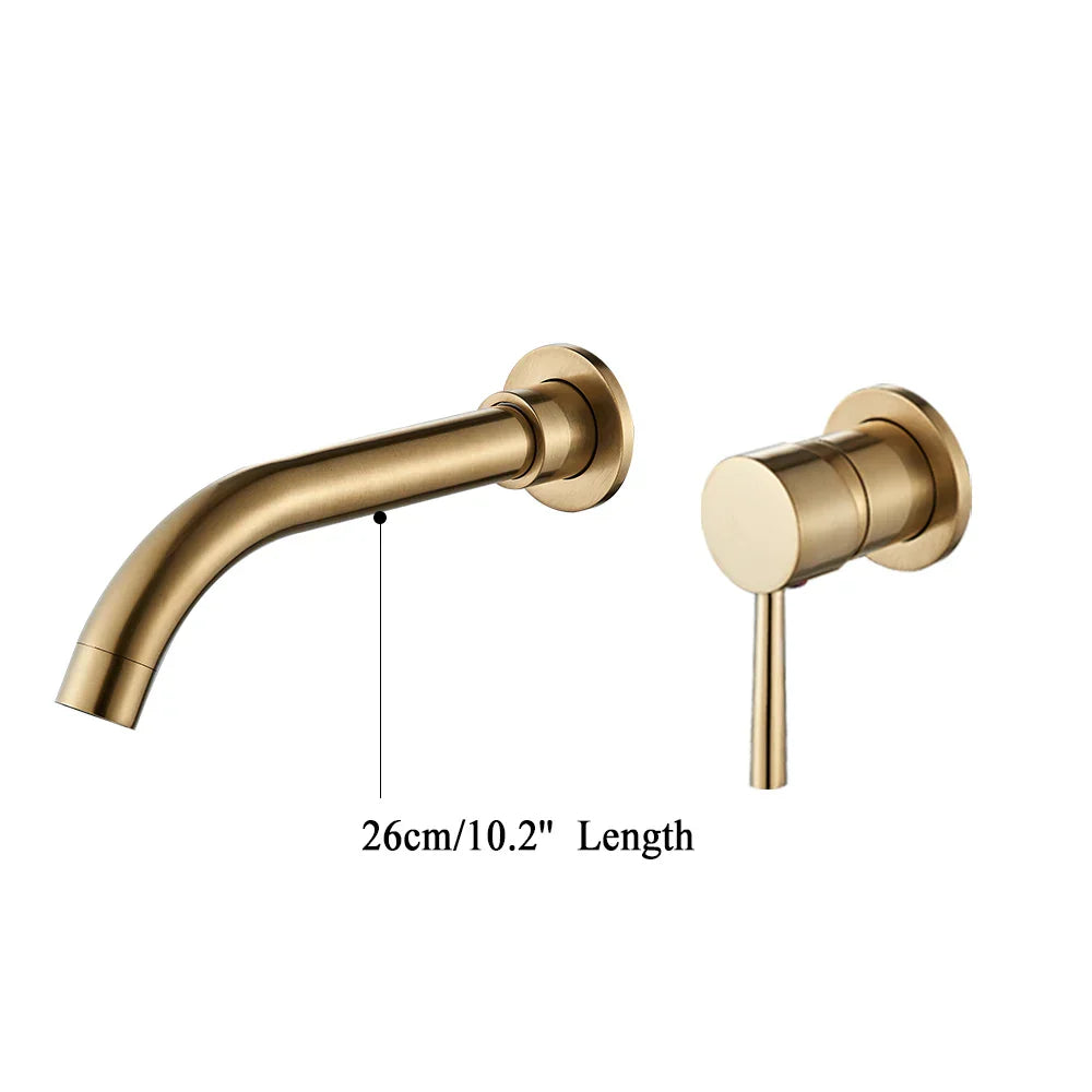 Gold Brass Wall Faucet