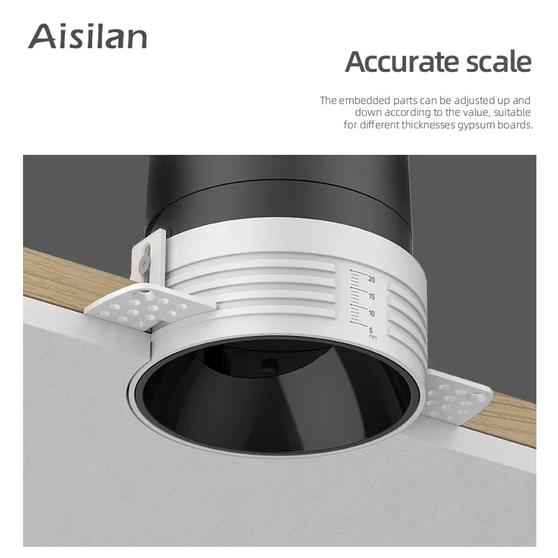 Decorbites™ rahmenloses LED-Downlight 7W für Wohnzimmer und Schlafzimmer, blendfreies Spotlicht